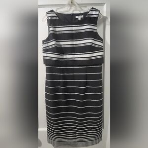 Chic Black and White Strapless Dress